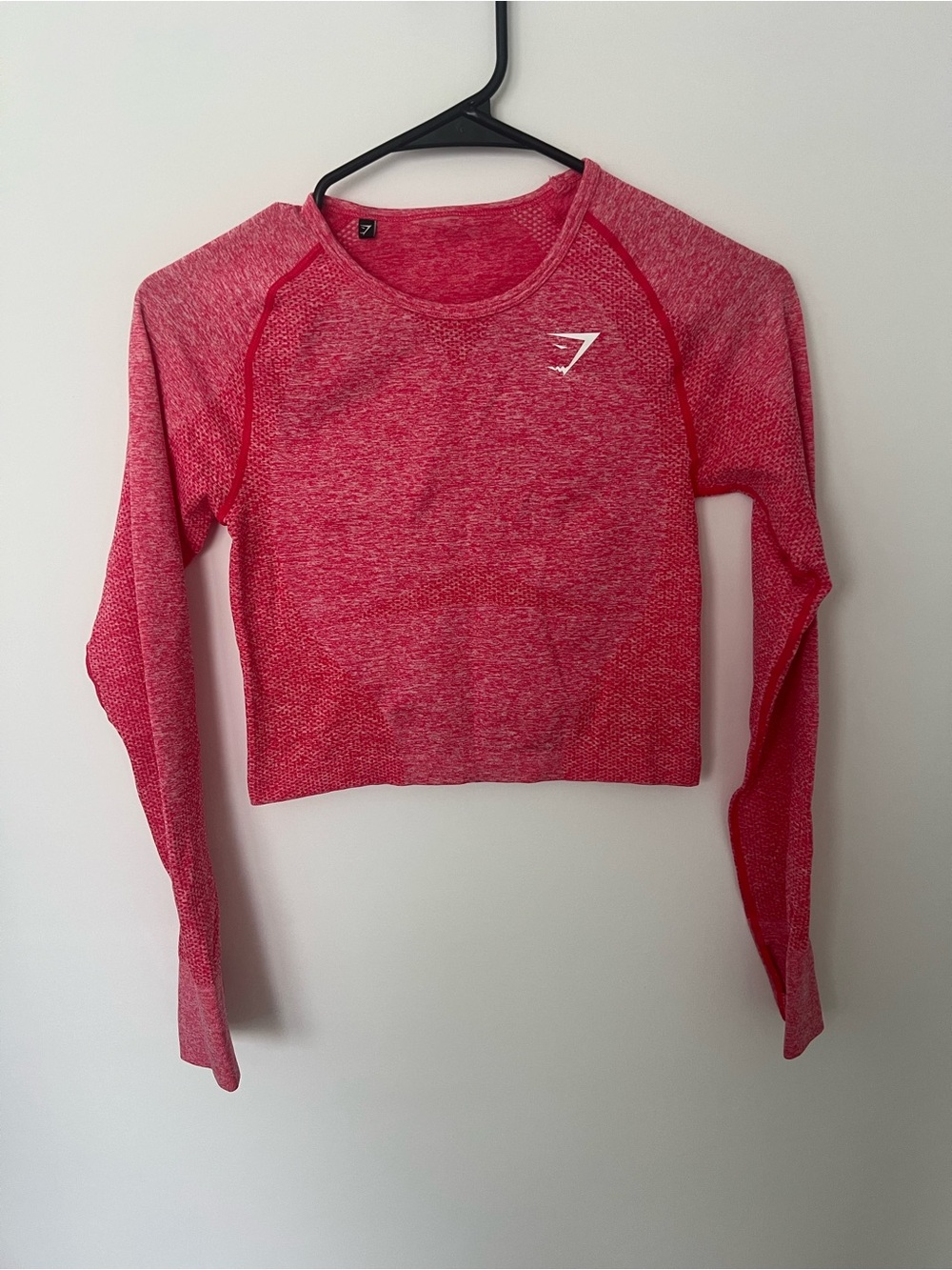Gymshark Pink Long Sleeve Cropped Athletic Top Women's Size Small